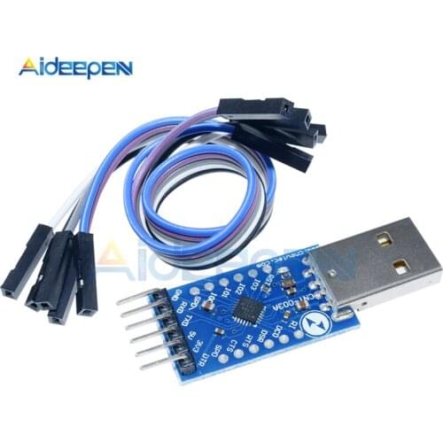 USB 2.0 to TTL UART 6PIN Module Serial Converter CP2104 STC PRGMR Than CP2102 With 5 Pin Free Dupont Cables