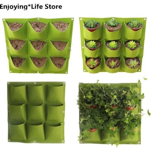 18/36/49 Pockets Hanging Green Grow Bag Planter Vertical Garden Vegetable Living Garden Bag Planter Growing Bags Flowers Supply