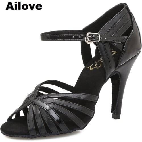 Ailove Women Ballroom Latin Dance Sandals Lady`s Social Salsa Tango Professional Dancing Shoes with PU Cross Straps S020