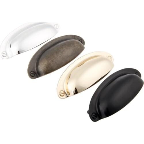 1Pc Vintage Metal Kitchen Drawer Cabinet Door Handle And Furniture Knobs Handware Cupboard Antique Brass Shell Pull Handles