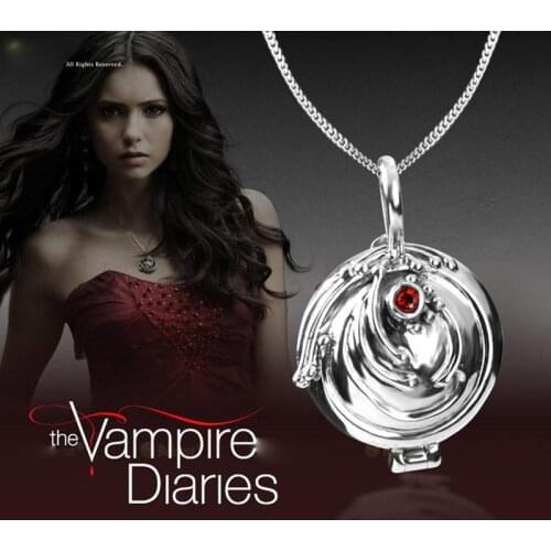 100% 925 Sterling Silver The Vampire Diaries Necklace Elena Verbena Locket Pendant Elena Vervain Amulet