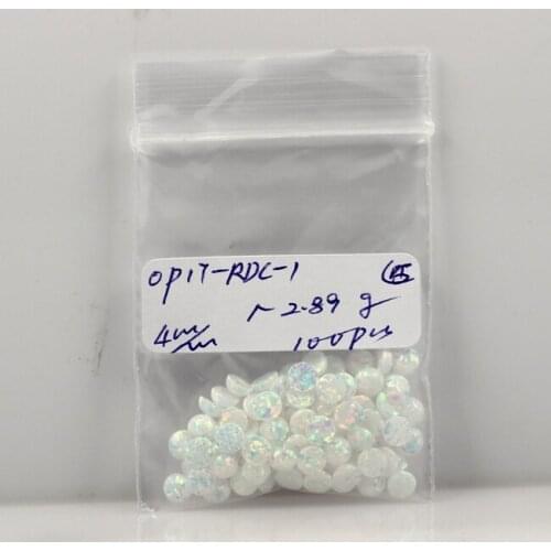 Discount !!! (100pieces/lot) 4mm Synthetic OP17 White Opal Round Cabochon Opal loose gems for jewelry