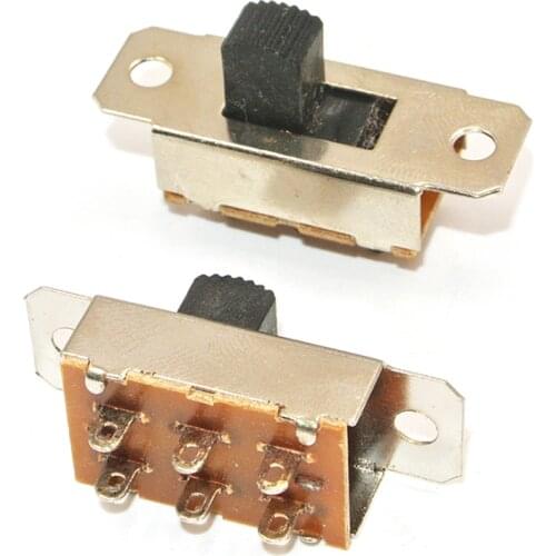 100pcs x 6P DPDT Solder Pin 2 Position slide switch