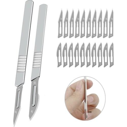 11pcs Stainless Steel Scalpel Blades #11 23 Medical Handel Scalpel Knives Engraving Knives Blade Carving Craft DIY Hand Tool