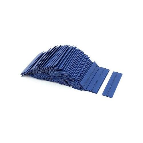 120pcs Blue 14mm Dia Polyolefin 2:1 Heat Shrink Tubing Wire Wrap Sleeve 90mm