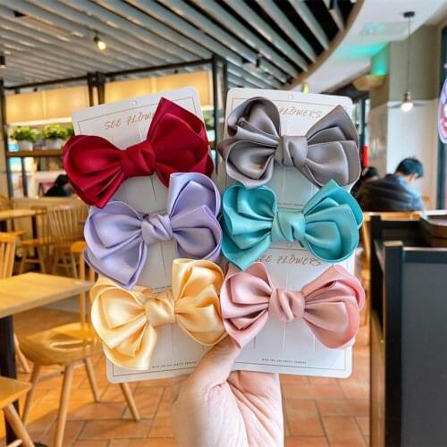 14 Pcs/Lot, 2021 New Arrival Twist Ribbon Bow Hair Clips, School Girls Hair Accessories For Birthday Party Gift