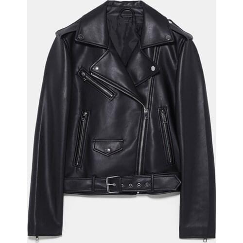 2020 Spring Autumn Women Fashion Purple Sashes PU Faux Leather Jacket Zipper Slim Biker Jackets Coat Female casual Outwear Tops