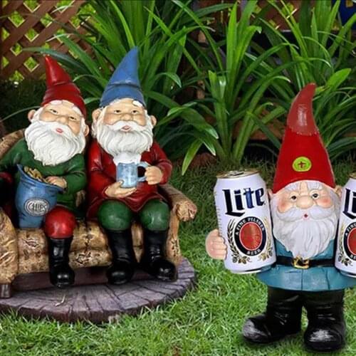 40# Garden Decoration Outdoor Faceless Doll Gift Beer Gnome Garden Dwarf Statue Vintage Gardening Ornament Tuin Decoratie