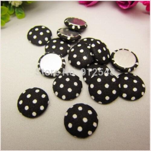 50 pcs 15mm DOT Fabric Covered flat back Buttons, Cloth Covered Buttons, garment accessories,XK5629