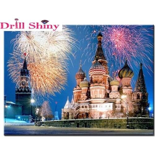 DIY 5D Diamond Embroidery Peter St. Castle Fireworks Night Sculpture Diamonds Cross Stitch Set Diamond Mosaic Home Decoration
