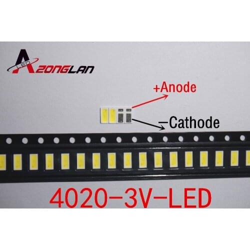 AOT LED 80pcs/LOT Backlight 0.5W 3V 4020 48LM Cool white LCD Backlight for TV TV Application 4020C-W3C4