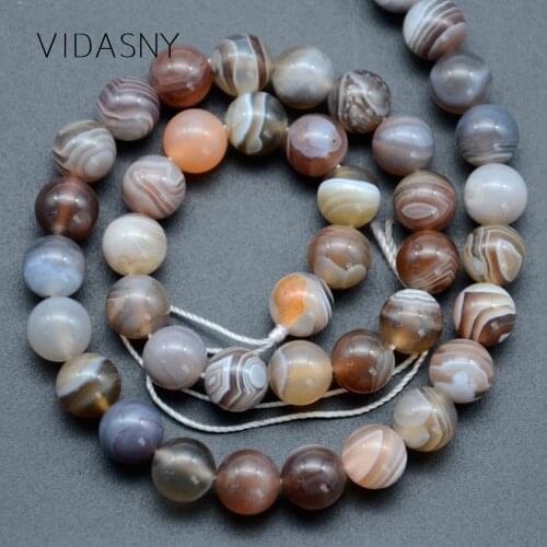 Natural Gray Persian jades Agates Round Stone Beads For Jewelry Making 6/8/10mm Loose Spacer Beads Diy Bracelet Necklace 15