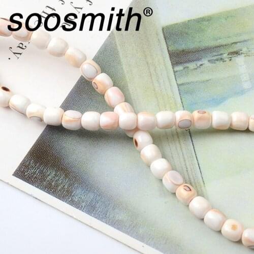5x5mm Shell Bead Spacer Beads Round Natural Stone DIY Women Bracelet Necklace Beads for Jewelry Making Accessorie Charms
