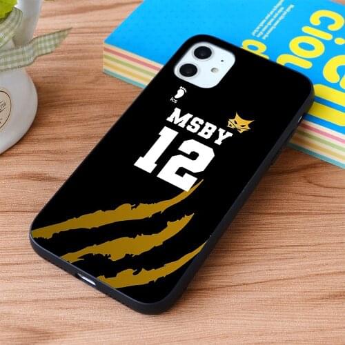 For iPhone HAIKYUU MSBY Black Jackals Jersey 12 Kōtarō Bokuto Soft TPU border Apple iPhone Case