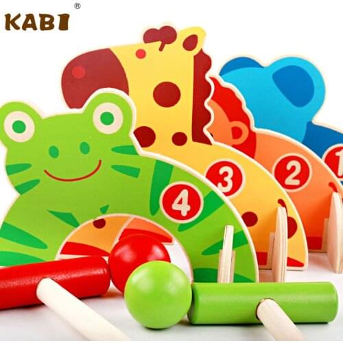 Baby Croquet Golf Set Wooden Toys Fine Motor Training Physical Coordination Sports Exercise Toy Parent-Child Interactive Games