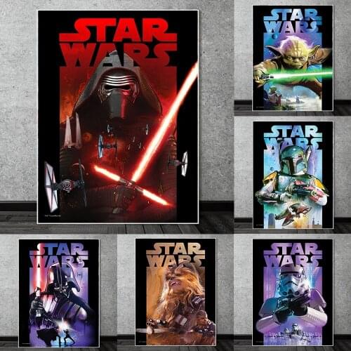 Disney Star Wars Portrait Vader Canvas Paintings on the Wall Art Posters and Prints Yoda Retro Pictures Home Wall Decor Cuadros