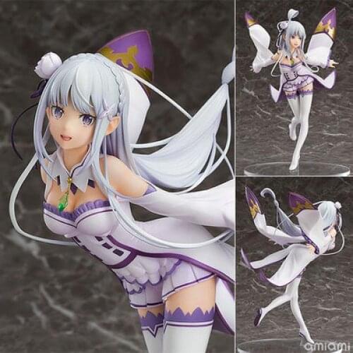 25CM Emilia Anime Figure PVC Collection Model Toys Girls GiftRe:Life In A Different World From Zero Collectible Statue