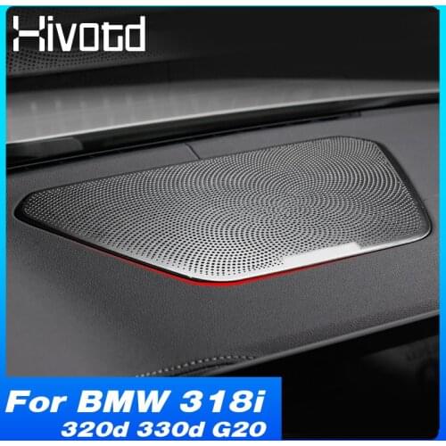 Hivotd Dashboard Speaker Cover Interior Accessories Audio Sticker Cover Protection Parts For BMW 318i 320d 330d G20 2020-2021