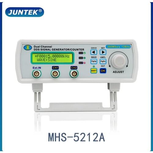 JUNTEK MHS5200A12MHz DDS Function Signal Generator Digital Control Dual-channel Frequency counter/meter Arbitrary waveform pulse