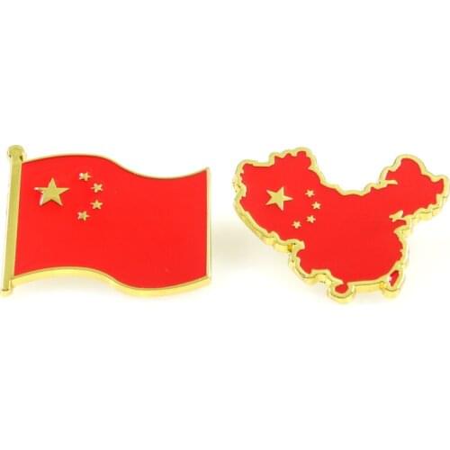 China map flag Pins Zinc Alloy Fashion Lapel Pins Button Clothes Bag Badges Accessories