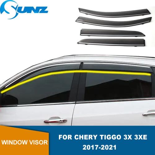 Window Visor For Chery Tiggo 3x 3XE 2017 2018 2019 2020 4pcs Weathershields Sun Rain Guard Car Door Visor SUNZ