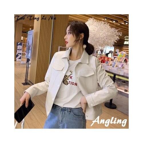 Top brand Spring 2020 Women Genuine Real Sheep Leather Jacket R2 high quality