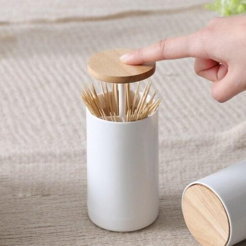 Cute Automatic Toothpick Holder Container Household Table Hand Press Toothpick Storage Box Toothpick Dispenser Kitchen 1