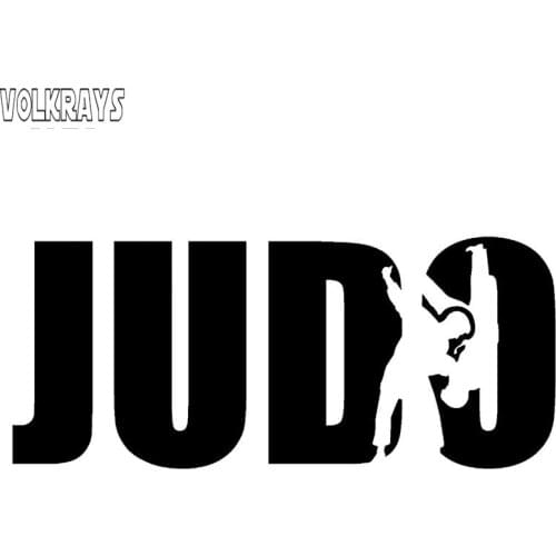 Volkrays Fashion Car Sticker Judo Sports Wrestling Fighter Accessories Reflective Waterproof Vinyl Decal Black/Silver,7cm*17cm
