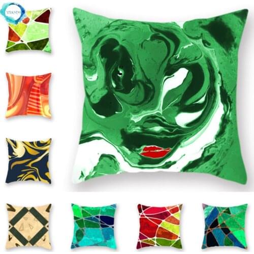 Marble Abstract Geometric Print Polyester Pillowcase Home Decor Sofa Chair Car Pillow Cover Cushion Cover Pillow Decorative