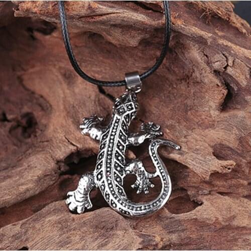 2020 new fashion gecko metal pendant necklace men and women alloy casting animal necklace wholesale Women Jewelry