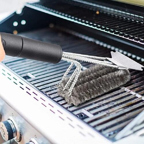 New Kitchen Accessories Barbecue Kit Cleaning Brush Grill with Carrying Bag BBQ Wire Brush Head Stainless Steel Barbecue Gadgets