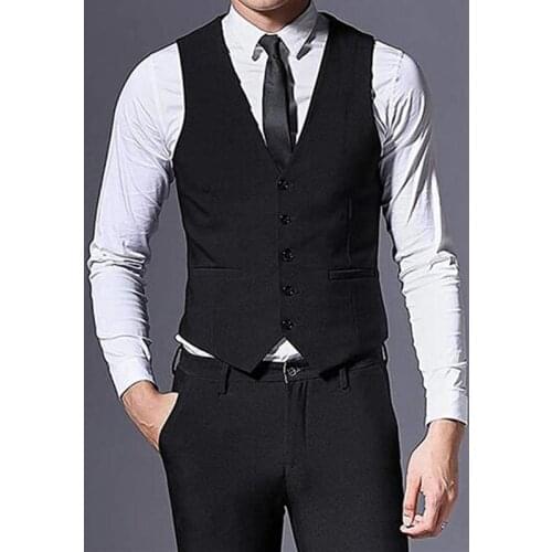 New Style Spring High Quality Fashion Handsome Solid Color Suits Slim Fit For Wedding Dress Dinner Party Sets(Vest + Pants)