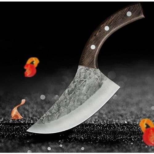 6" Butcher Knife Handmade Forged Outdoor Hunting Knife Stainless Steel Chef Knife Meat Cleaver Serbian Boning Fish Kitchen Knife