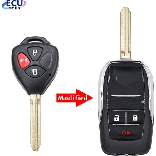 Upgrated 2+1 Buttons Flip Folding Remote Blank Key Shell For Toyota Corolla RAV4 Toy43