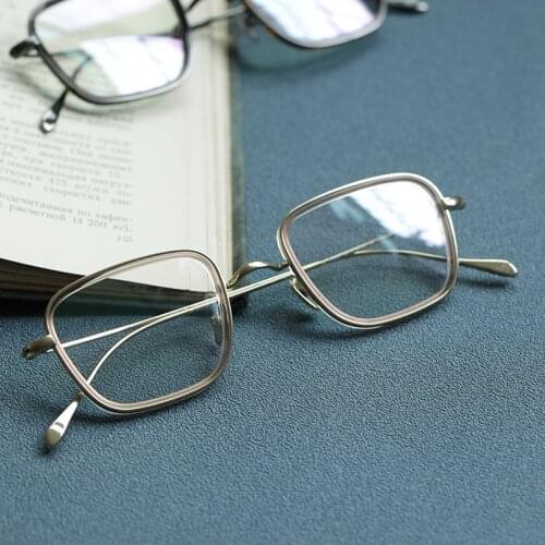 Vintage glasses frame men High quality Titanium Square prescription Eyeglasses Myopia reading women optical eyewear