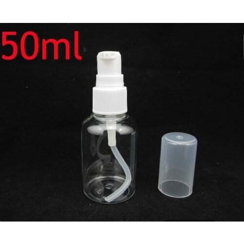 Wholesale 50ml 50pcs/lot PET Transparent Bottle Cosmetics Spray Refillable Bottles