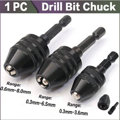 Drill Chuck Keyless Screwdriver Impact Driver Adaptor Electric Micro Motor Clamp Mini Chuck Fixture Hex Shank Drill Bits Adapter