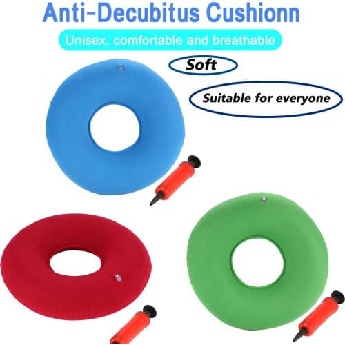 Inflatable Ring Round Pillow Donut Chair Pad Hip Support Hemorrhoid Seat Massage Cushion With Pump Red Green Blue