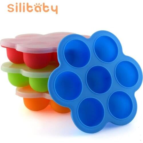 Silibaby Silicone Baby Food Storage Container Fruit Breast Milk Storage Box Freezer Tray Crisper Baby Food Supplement Box