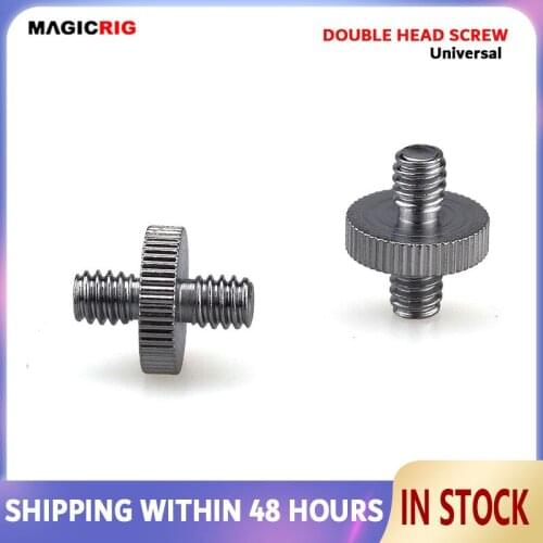 2pcs Standard 1/4 Inch Male to 1/4 Inch Male Double Head Convert Screw Adapter for Camera Tripod Light Support Screw - Y704