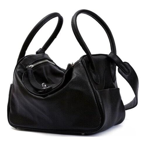 2021 Leather Doctor Bag Women Casual Tote Bags Handbag Shoulder Bag Solid High Capacity Fashion Pillow Bag