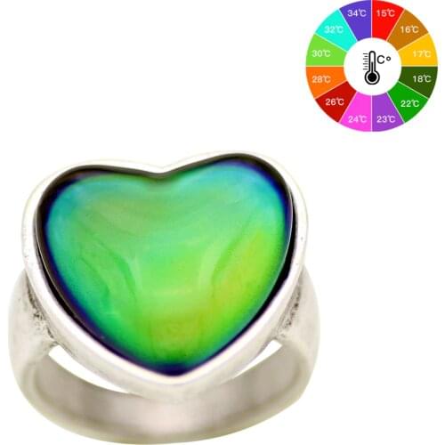 Mojo Vintage Bohemia Retro Color Change Mood Ring Emotion Feeling Changeable Ring Temperature Control Ring for Women MJ-RS056