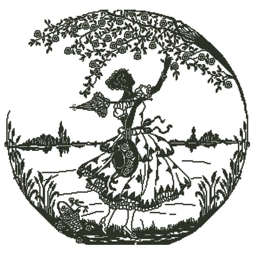 Cross stitch Handmade 14CT Counted Canvas DIY,Cross-stitch kits,Embroidery monochrome defloration beauties 60-58