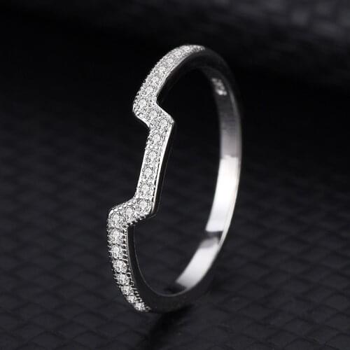 S925 Sterling Silver Micro-set U Ring For Women With Zirconia Simple Fashion With a Single Row Of Diamond Ring