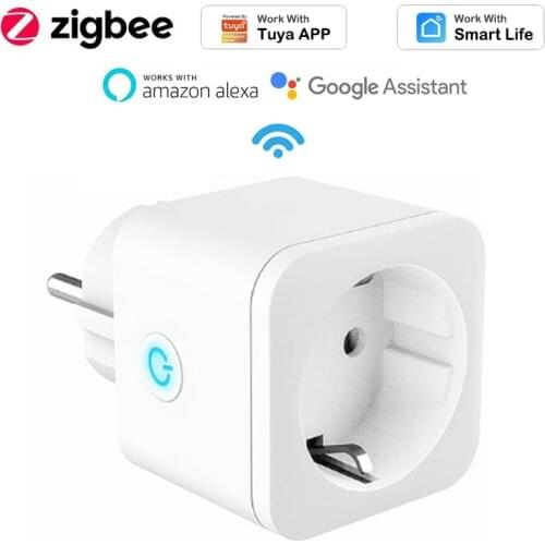 ZigBee EU FR Plug 16A Power Monitor Timer Socket For Tuya Smart Life APP Wireless Remote Control Work with Alexa Google Home