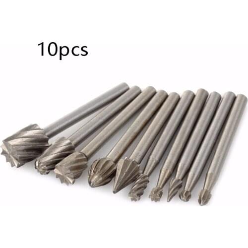 10PC 3mm Shank Carbide Burrs Rotary Tool Drill Die Grinder Carving Bit