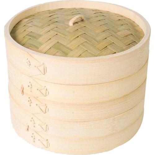 12 Inch Bamboo Steamer,Traditional Basket Design,Food Cooking,Great for Dumplings,Vegetables,Chicken,Steam Rice -Natural