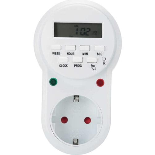 16A Timer Outlet Smart Digital Programmable Timer Socket Cycling Timer Outlet Switch EU Plug 250V