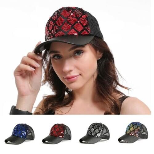 2019 Ponytail Baseball Cap Women Messy Bun Snapback Summer Mesh Hats Casual Sport Sequin Caps Drop Shipping Hat Cap