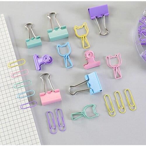 84Pcs Anti-rust Metal Binder Clips School Office Learning Supplies Long Tail Clip Test Paper Clip Large Medium Small Clamps Set